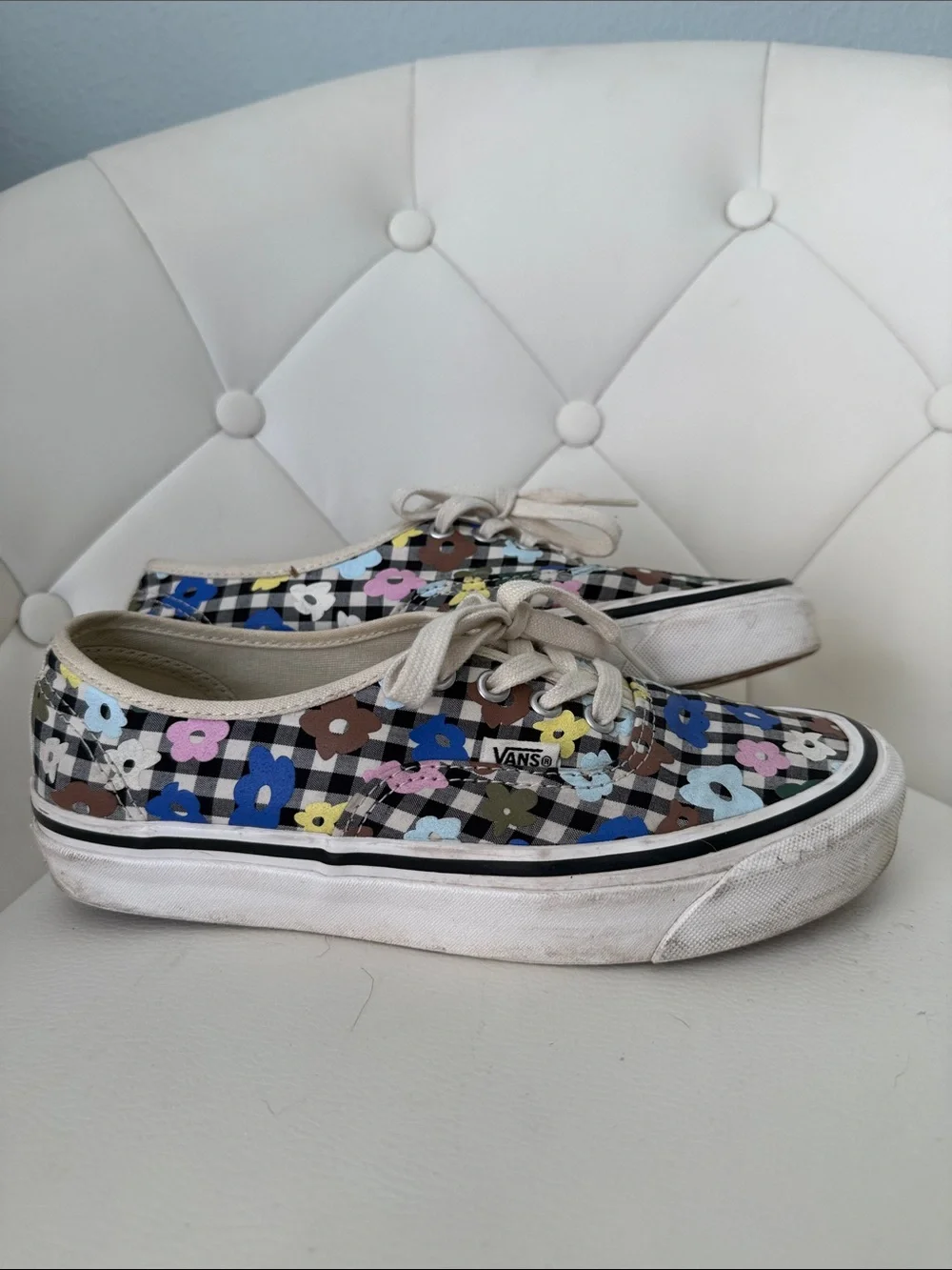 VANS X SANDY LIANG W7.5 Floral Check Plaid Sneakers - Multicolor - Picture 9 of 16